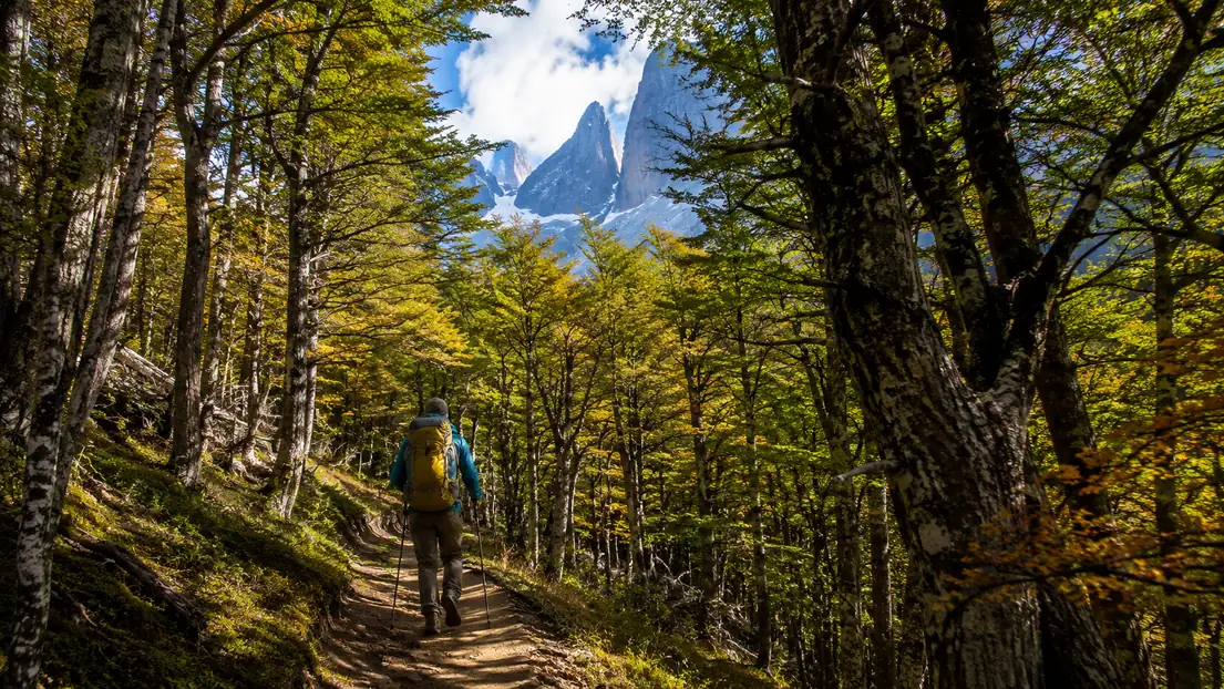 Granite towers and glacial lakes, two hours by road from Puerto Natales